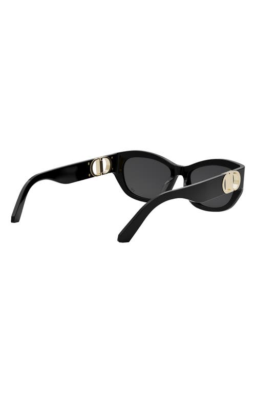 Dior Women's 30montaigne B5u Oval Sunglasses In Shiny Black/smoke