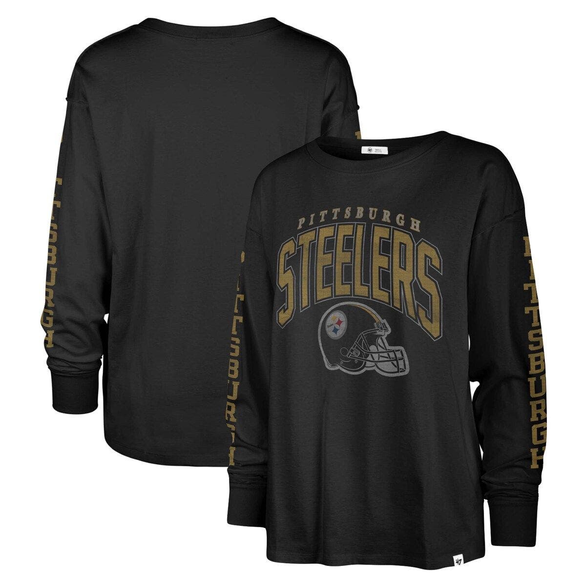 Pittsburgh Steelers '47 Women's Upland Bennett Pullover Hoodie - Heather  Gray