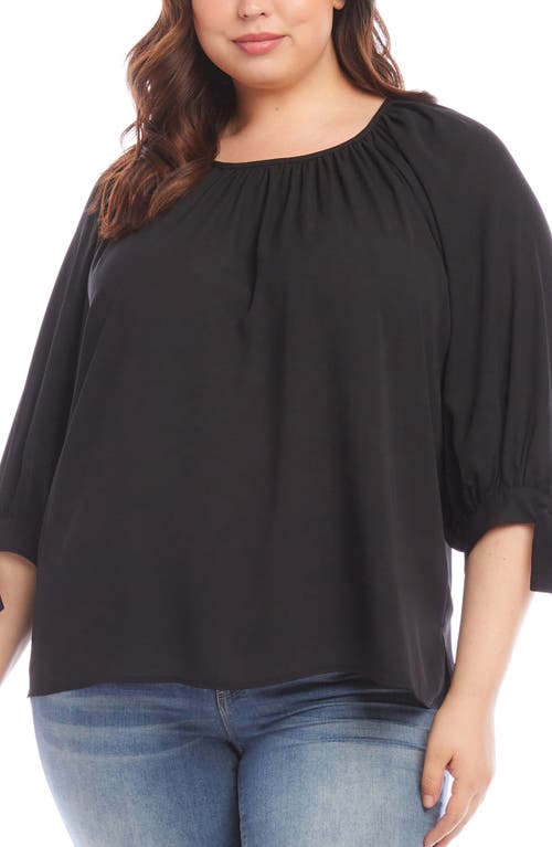 Tie Sleeve Peasant Top in Black