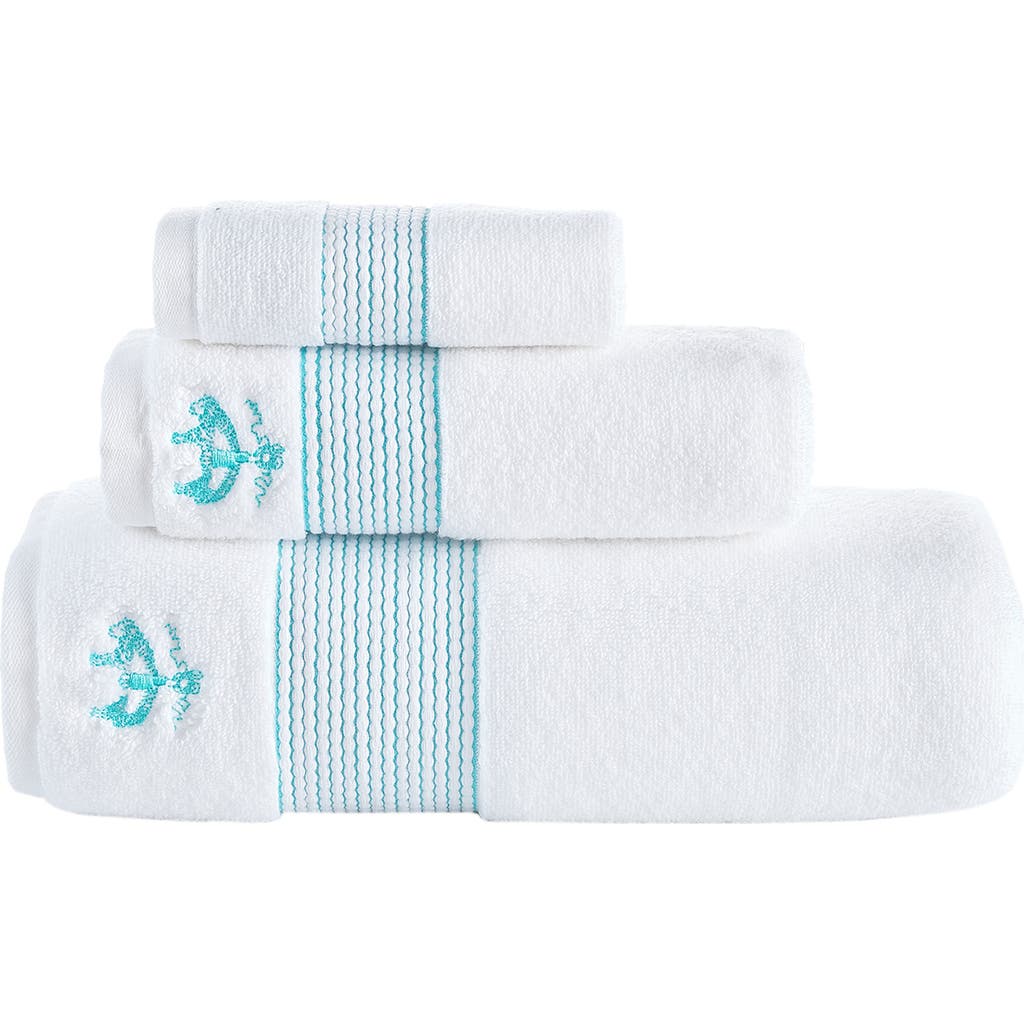 Brooks Brothers Set Of 3 Stripe Towels In Sea Glass
