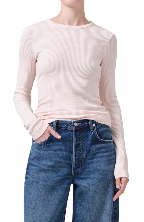 Shop Citizens Of Humanity Bina Rib Crewneck Sweater In Cameo