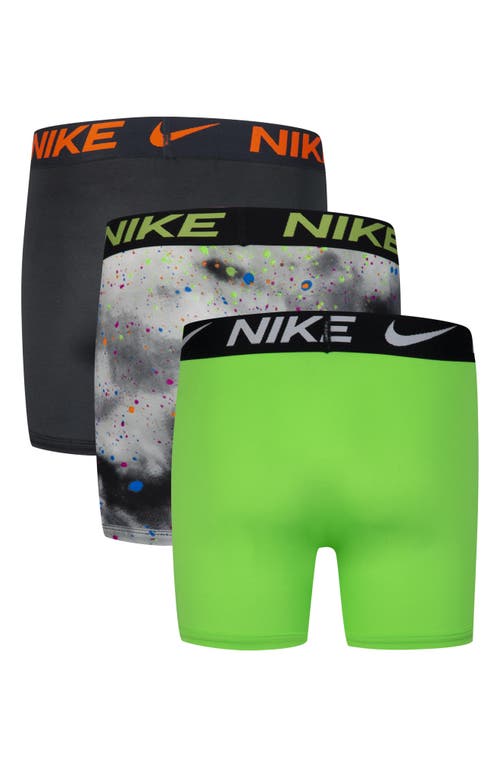 Nike Kids' Assorted 3-pack Micro Essentials Boxer Briefs In Black/green Strike