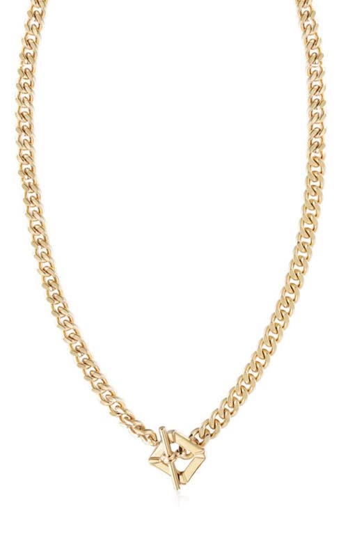 Shop Jane Basch Designs Toggle Pendant Curb Chain Necklace In Gold