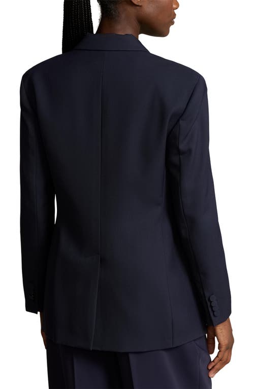 Shop Polo Ralph Lauren Wool Double Breasted Jacket In Navy