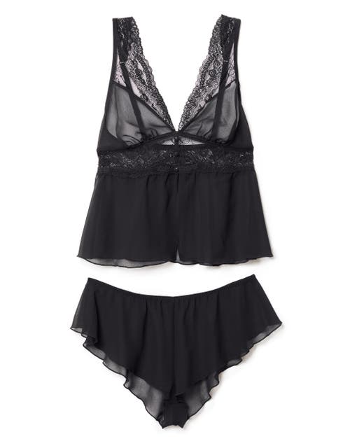 Adore Me Jocie Camisole & Shorts Set Lingerie In Black