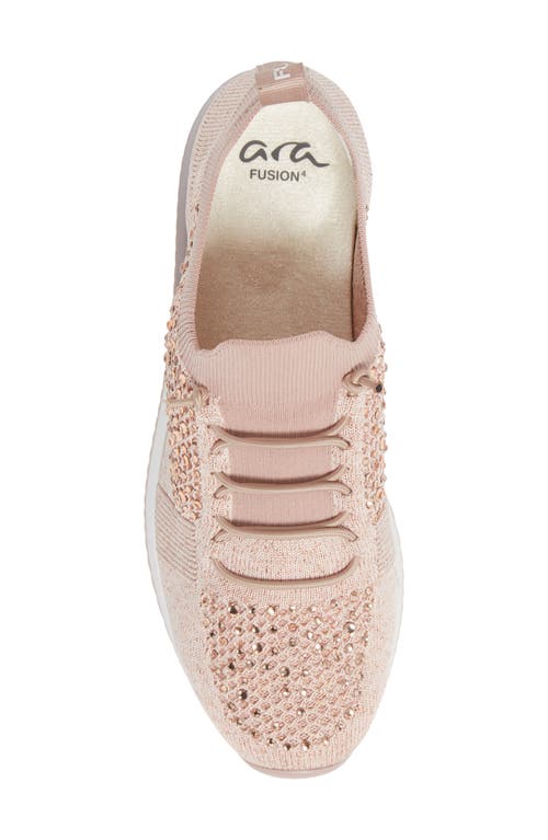 Ara Lyssa Sneaker In Rose Woven Stretch/stones