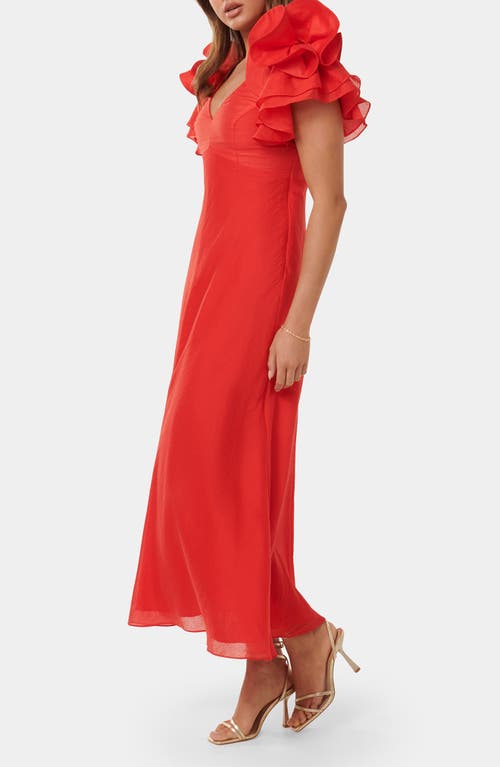 Shop Ever New Rylie Ruffle Shoulder Dress In Red