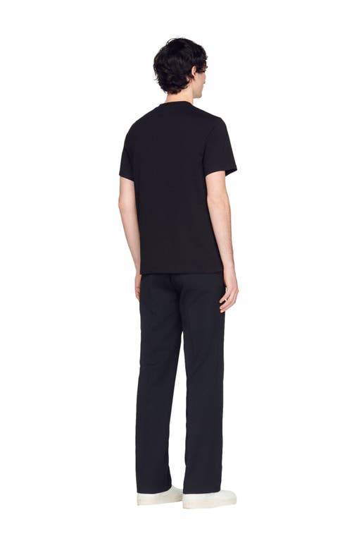 Shop Sandro Organic Cotton  T-shirt In Black