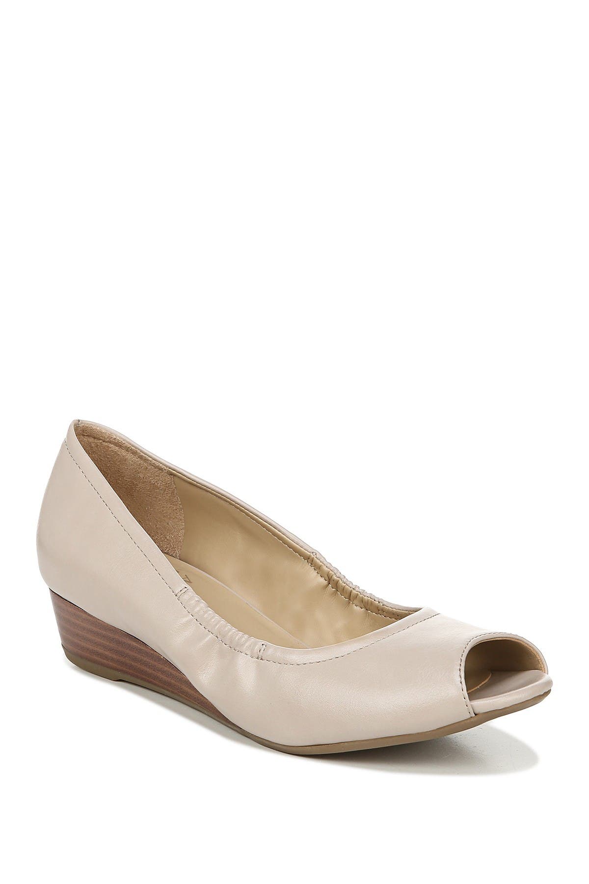 wide width peep toe wedge