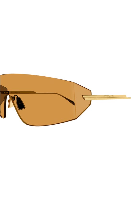 Shop Bottega Veneta 99mm Mask Sunglasses In Gold