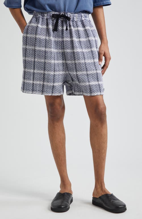 4sdesigns Baggy Drawstring Tweed Shorts In Gray