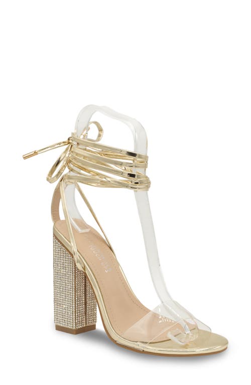 Silver Ankle Wrap Sandal in Gold