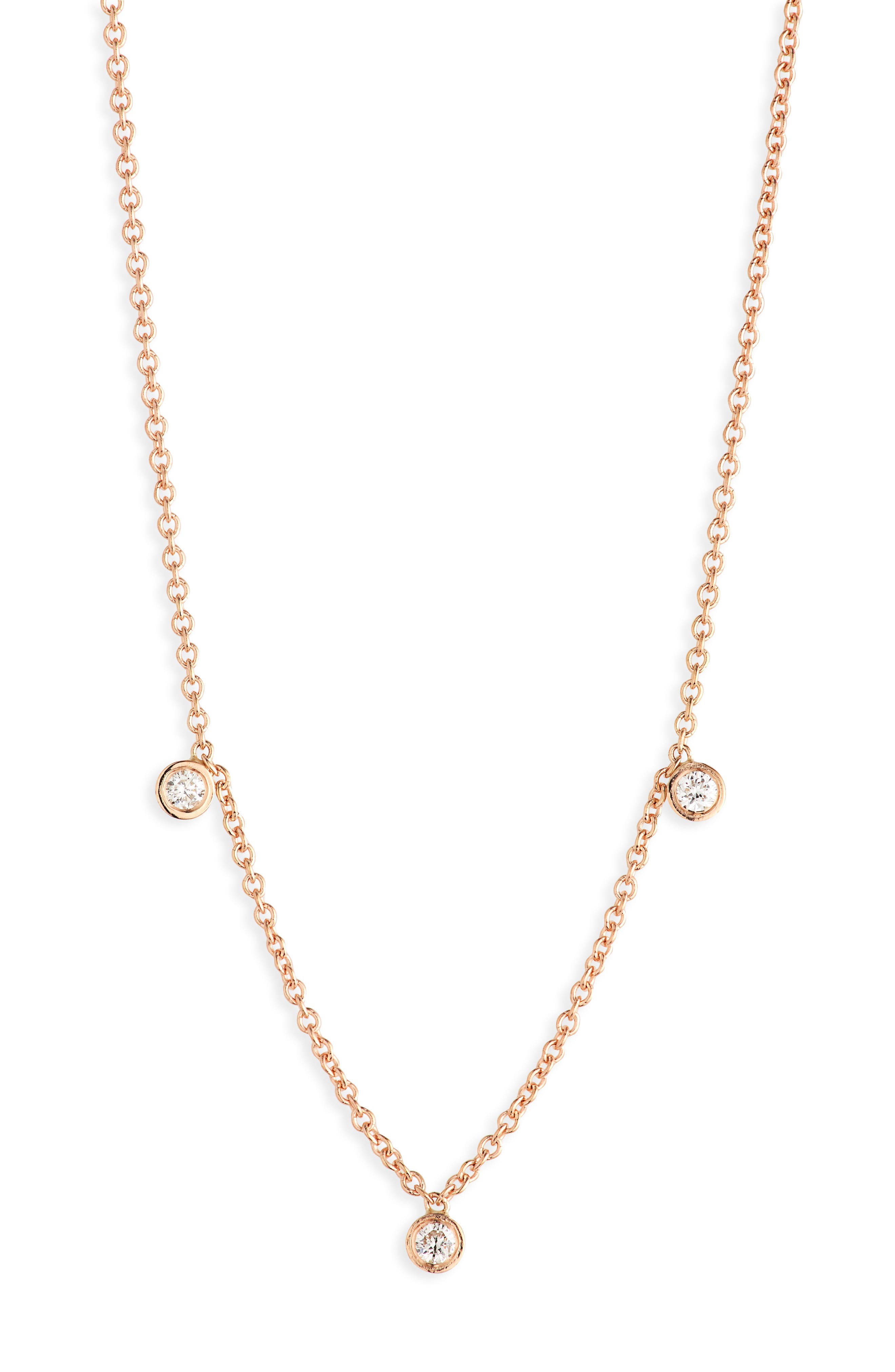 BYCHARI Diamond Bezel Charm Necklace