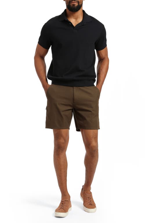 Mavi Jeans Daren Flat Front Stretch Cotton Shorts In Khaki Active