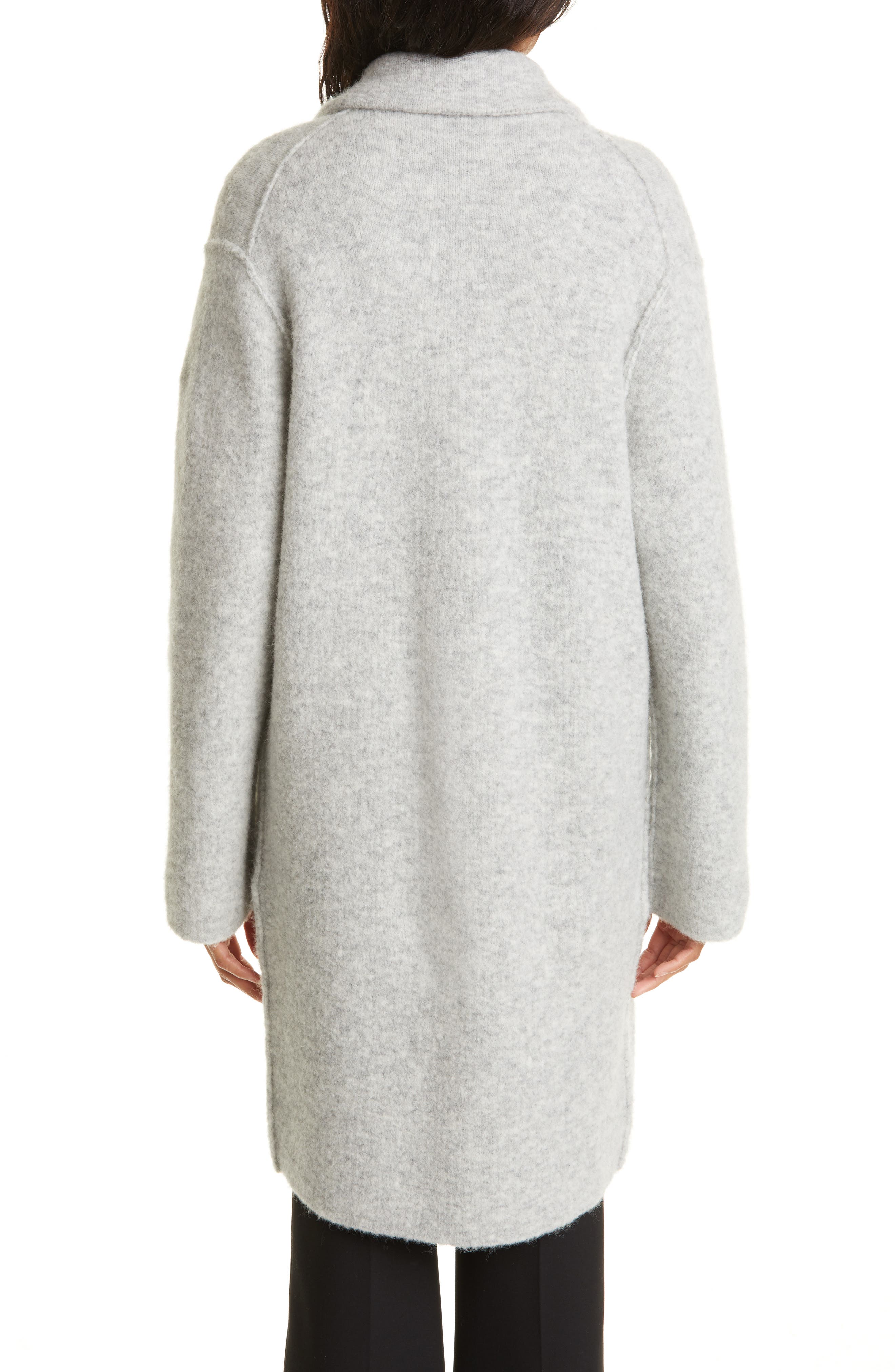 longline grey wool coat