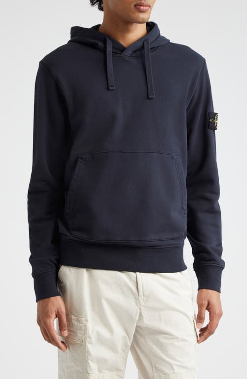 Stone Island Relaxed Fit Black Hoodie In Navy Blue