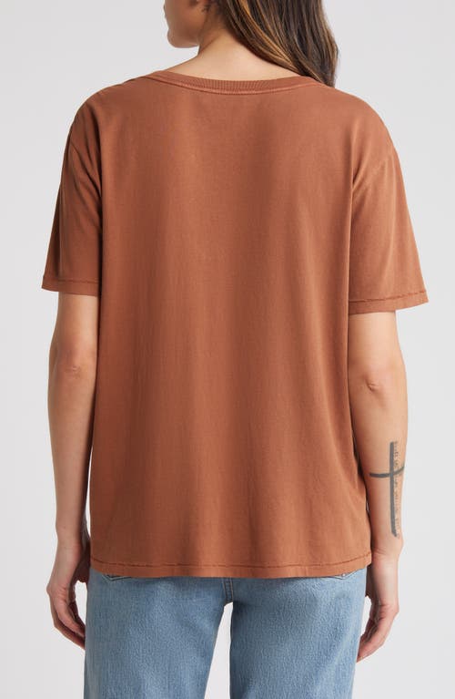 Shop Treasure & Bond Oversize V-neck Cotton T-shirt In Rust Sequoia