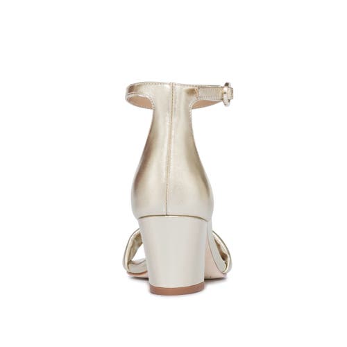 Shop Bernardo Footwear Bowie Ankle Strap Heeled Sandal In Champagne