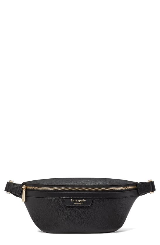 Shop Kate Spade Hudson Pebbled Leather Belt Bag In Black