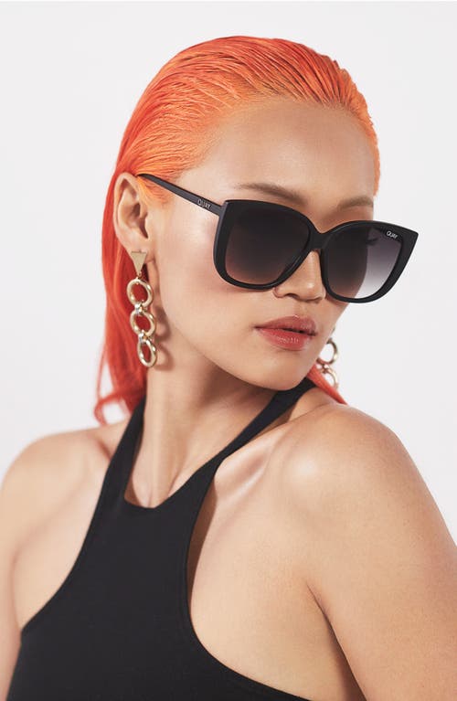 Quay Ever After 59mm Cat Eye Sunglasses In Matte Black/smoke
