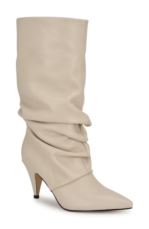 Shop Nine West Primer Slouch Pointed Toe Boot In Ivory