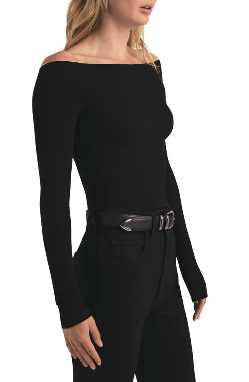 Favorite Daughter The Sydney Off The Shoulder Long Sleeve Top In Black