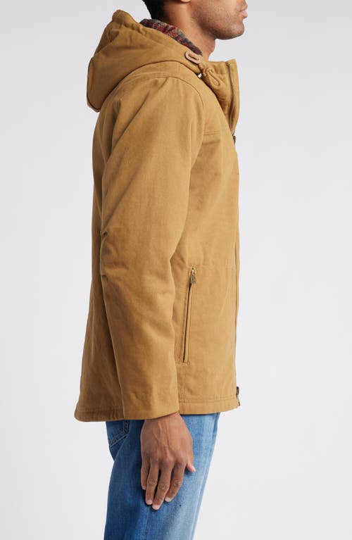 Shop Pendleton Brothers Hooded Canvas Jacket In Saddle