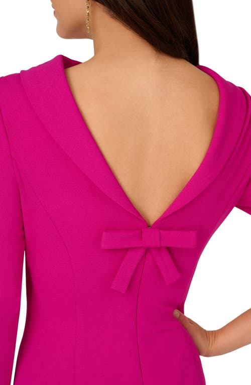 Shop Adrianna Papell Crepe Sheath Dress In Pink Flambe