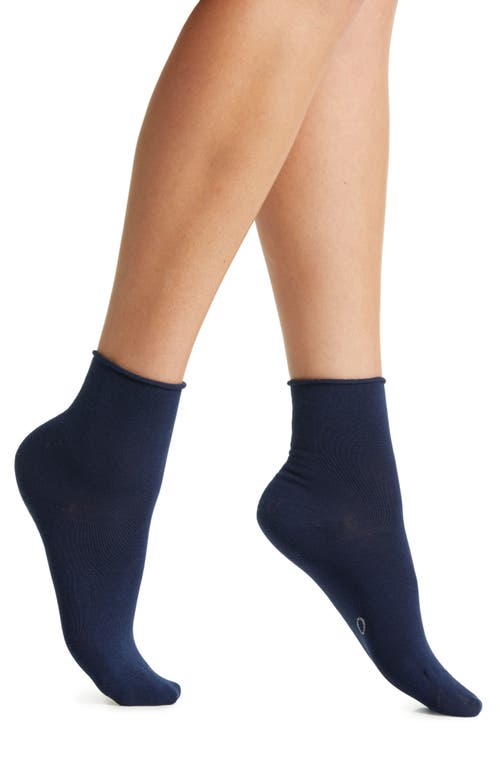 Organic Cotton Blend Ankle Socks in Blue