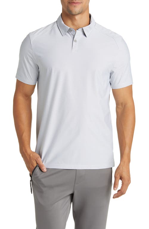 Rhone Commuter Stripe Polo Silver at Nordstrom,