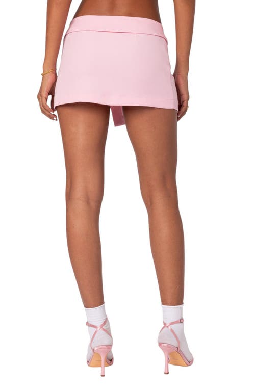 Edikted Selena Asymmetric Wrap Miniskirt In Pink