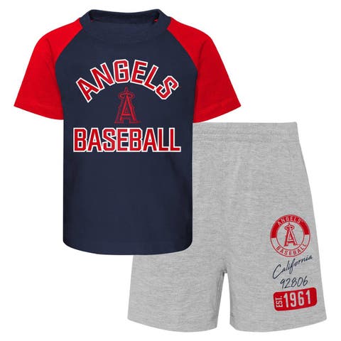 Outerstuff Toddler Red/Heather Gray Chicago Cubs Two-Piece Groundout Baller Raglan T-Shirt & Shorts Set Size: 4T