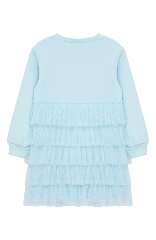 Shop Habitual Kids Kids' Ruffle Sweatshirt Dress In Light Blue