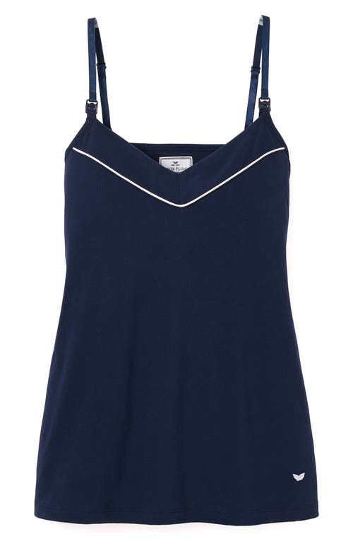 Petite Plume Luxe Pima Cotton Maternity/Nursing Camisole Navy at Nordstrom,