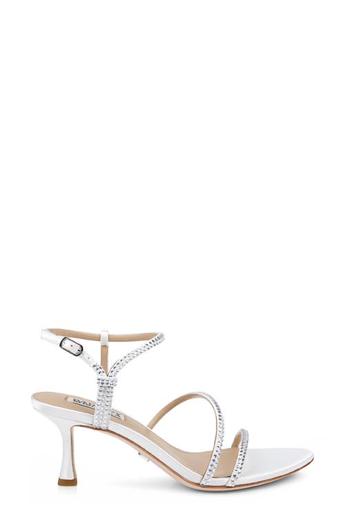 Shop Badgley Mischka Collection Julianna Ankle Strap Sandal In White Satin
