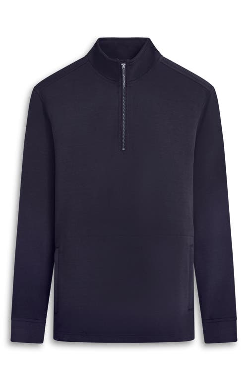 Shop Bugatchi Quarter Zip Performance Pullover In Navy