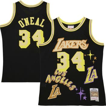 Mitchell & Ness Shaquille O'neal Black Los Angeles Lakers 1996/97 Swingman  Sidewalk Sketch Jersey At Nordstrom for Men