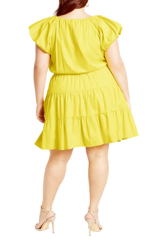 Shop City Chic Alina Fit & Flare Minidress In Yellow