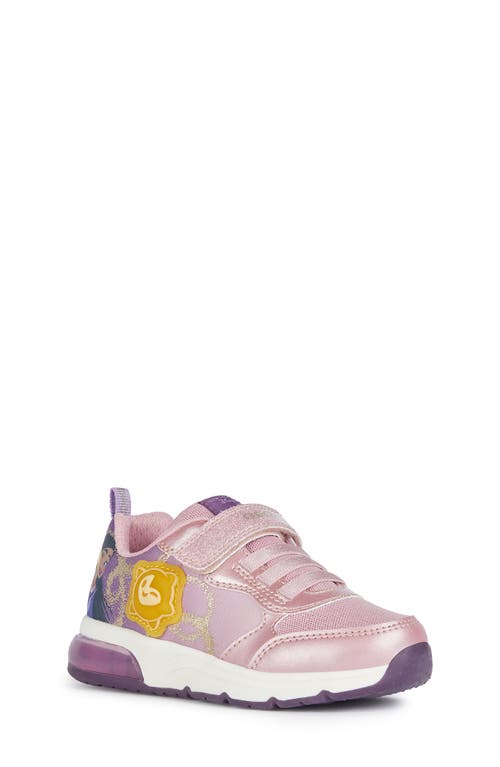 Geox Kids' X Disney Space Club Water Resistant Light-up Sneaker In Pink/violet