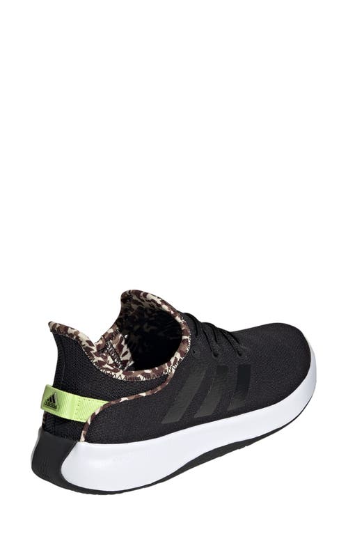 Adidas Originals Adidas Cloadfoam Pure Running Shoe In Black/black/pulse Lime