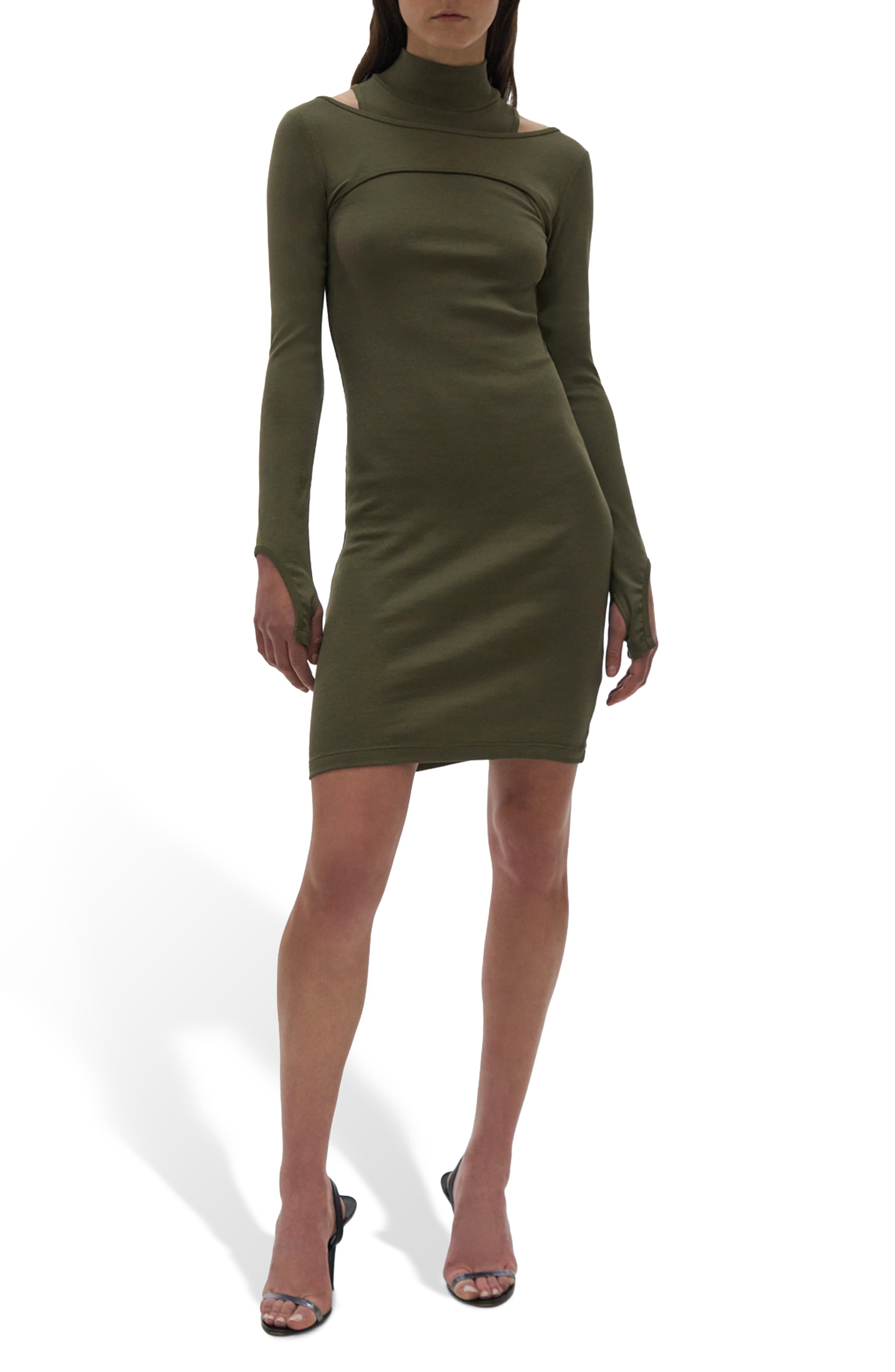 helmut lang shoulder cutout turtleneck