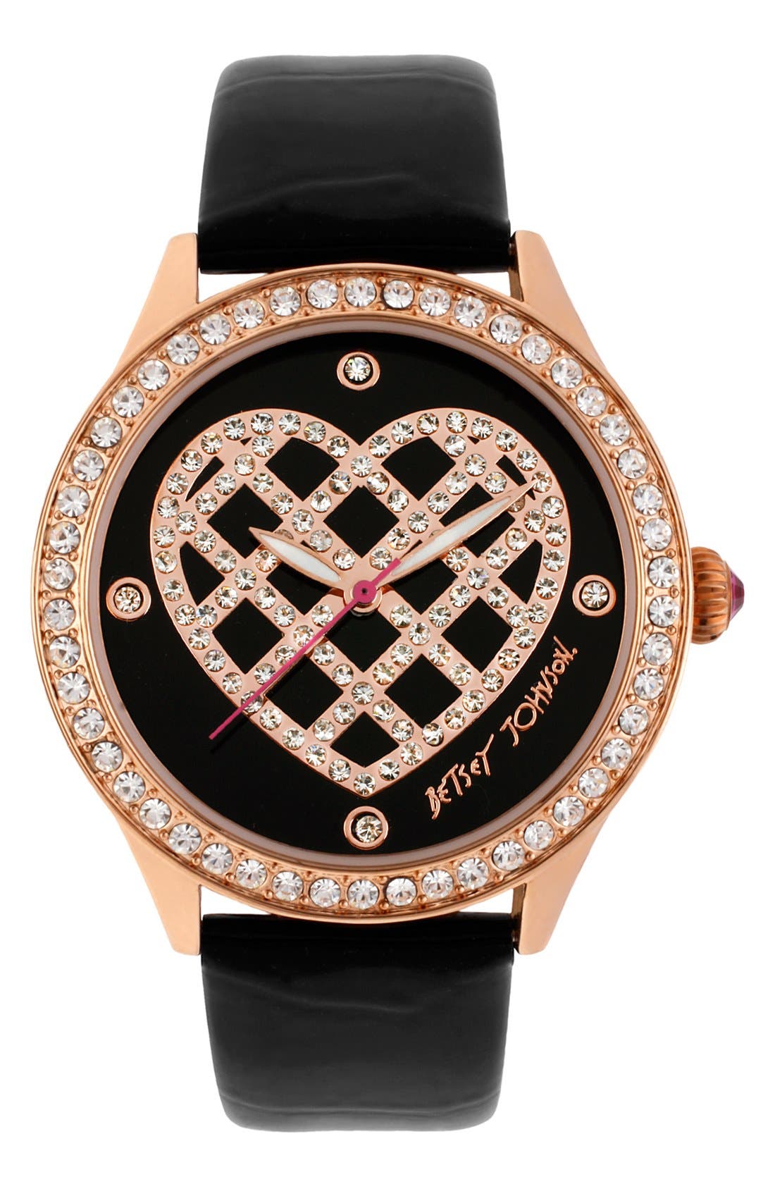 Betsey Johnson Lattice Heart Dial Watch, 42mm | Nordstrom