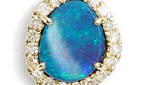 Meira T Mini Stone Diamond Pendant Necklace In Yellow Gold/opal