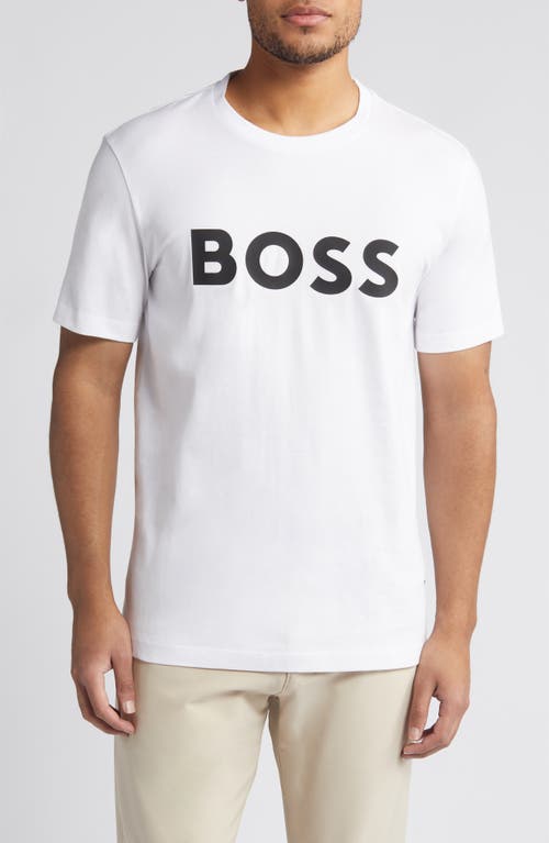 BOSS Tiburt Logo Graphic T-Shirt White at Nordstrom,