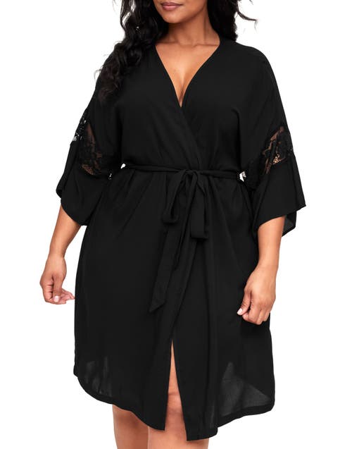 Adore Me Desirae Dressing Gown In Black
