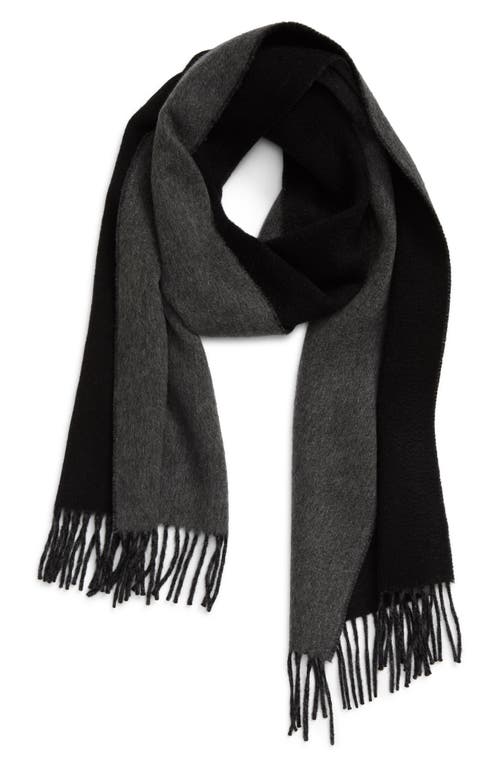 Andrew Stewart Double Face Cashmere Scarf In Black Grey