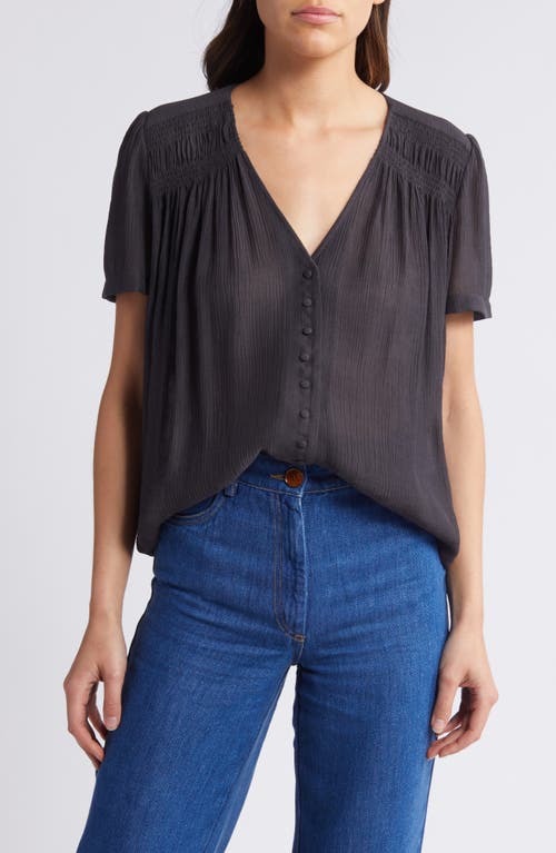 SESSÙN Siama Satin Button Front Top Moonless at Nordstrom,