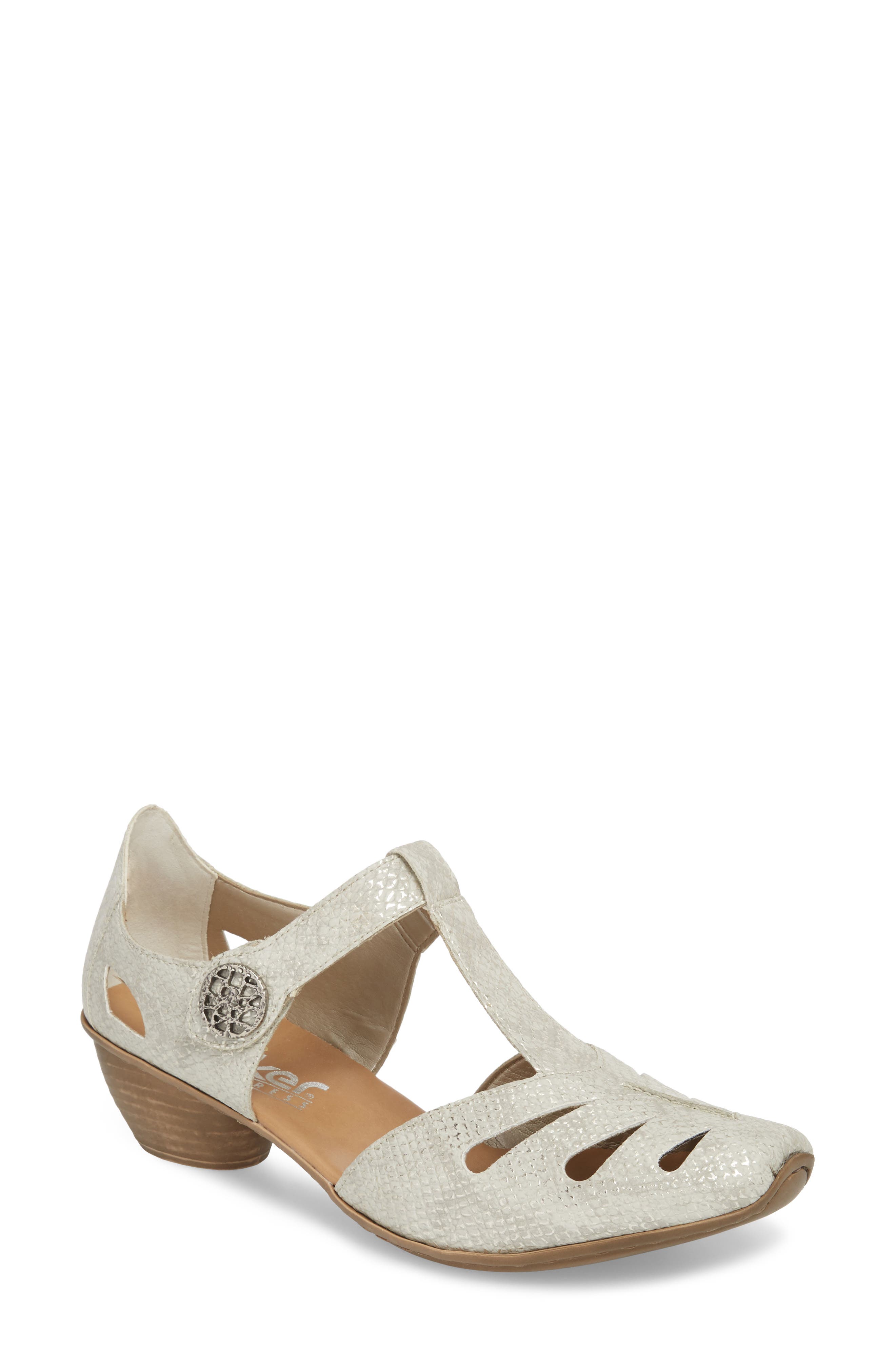 Rieker Antistress Mirjam 50 T-Strap Pump, White