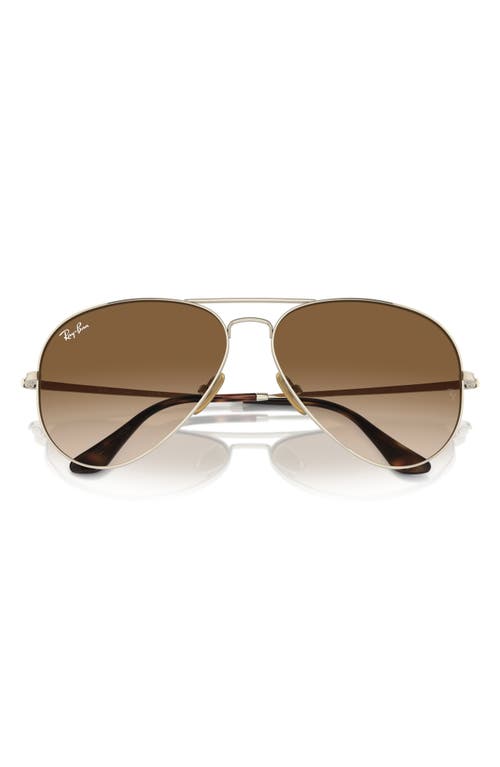 Ray-Ban 58mm Gradient Pilot Sunglasses in Gold Flash at Nordstrom