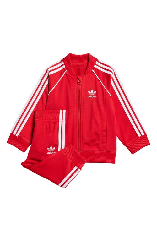 Adidas Originals Adidas Adicolor Superstar Track Jacket & Joggers Set In Better Scarlet